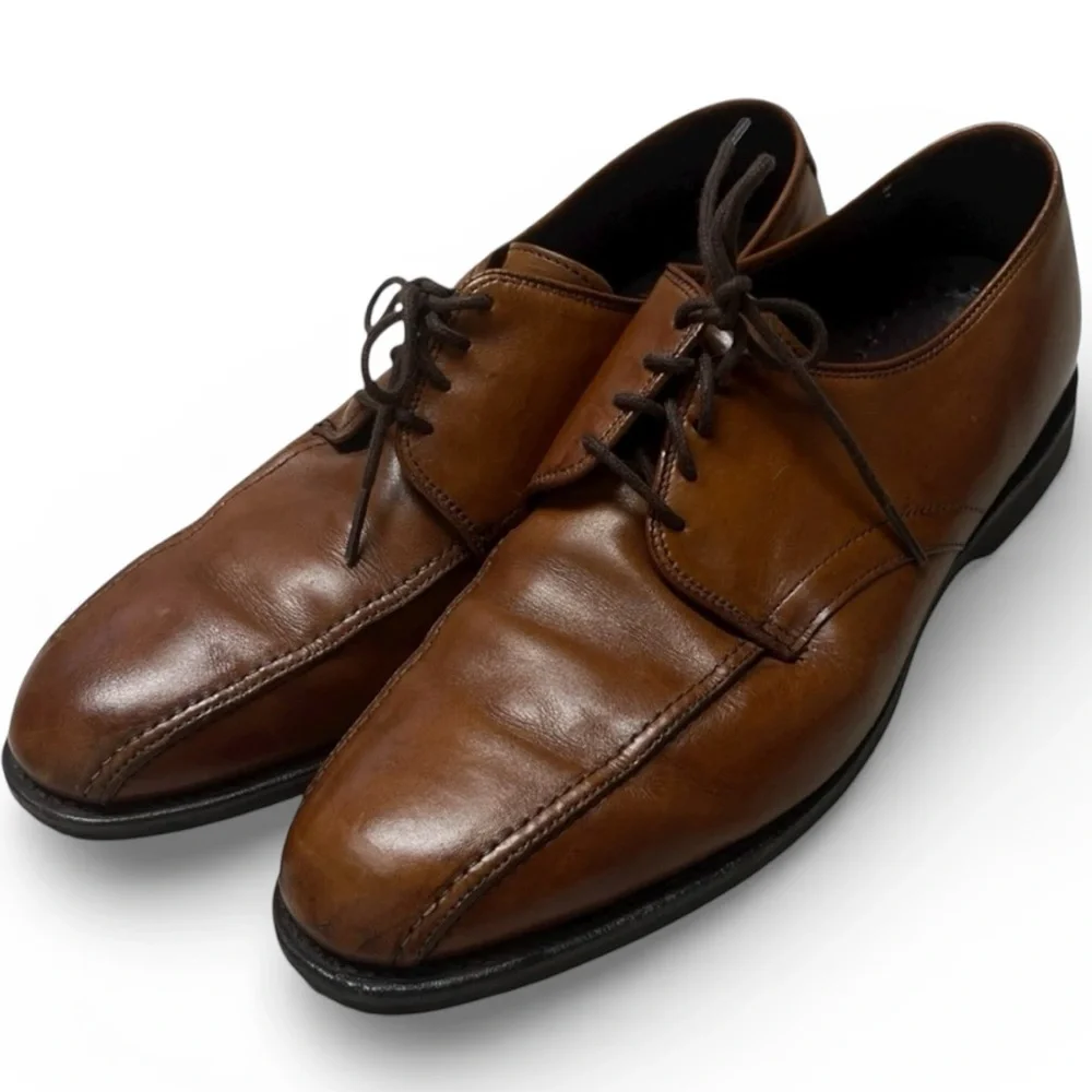 Allen Edmonds Madison Avenue Derby Shoes Mens 10 E Brown Leather Made USA